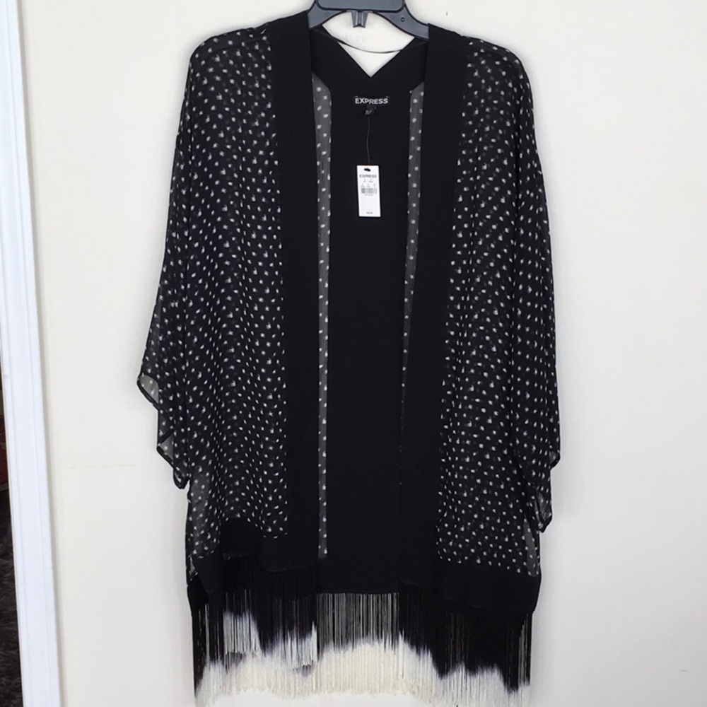NEW Express ombré Fringe scarf Jacket